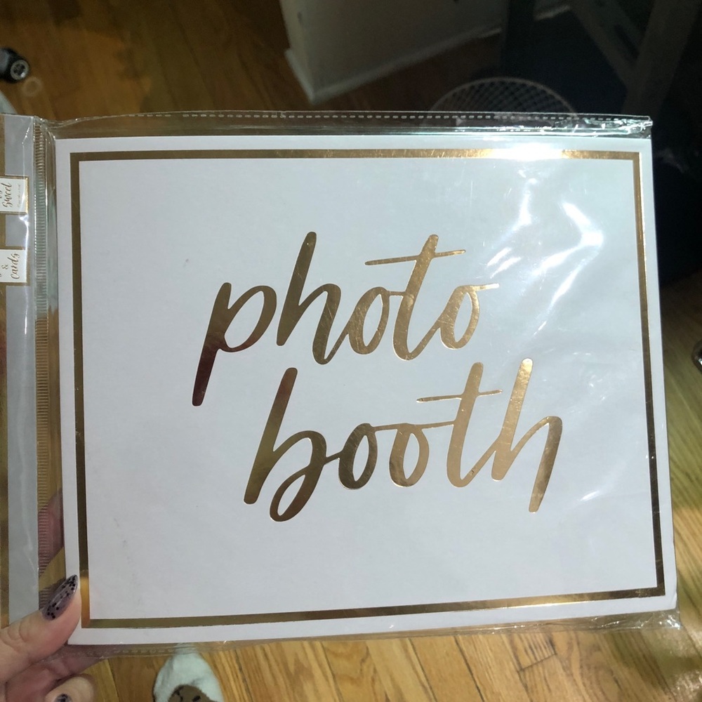 Party signs photo booth guestbook favors